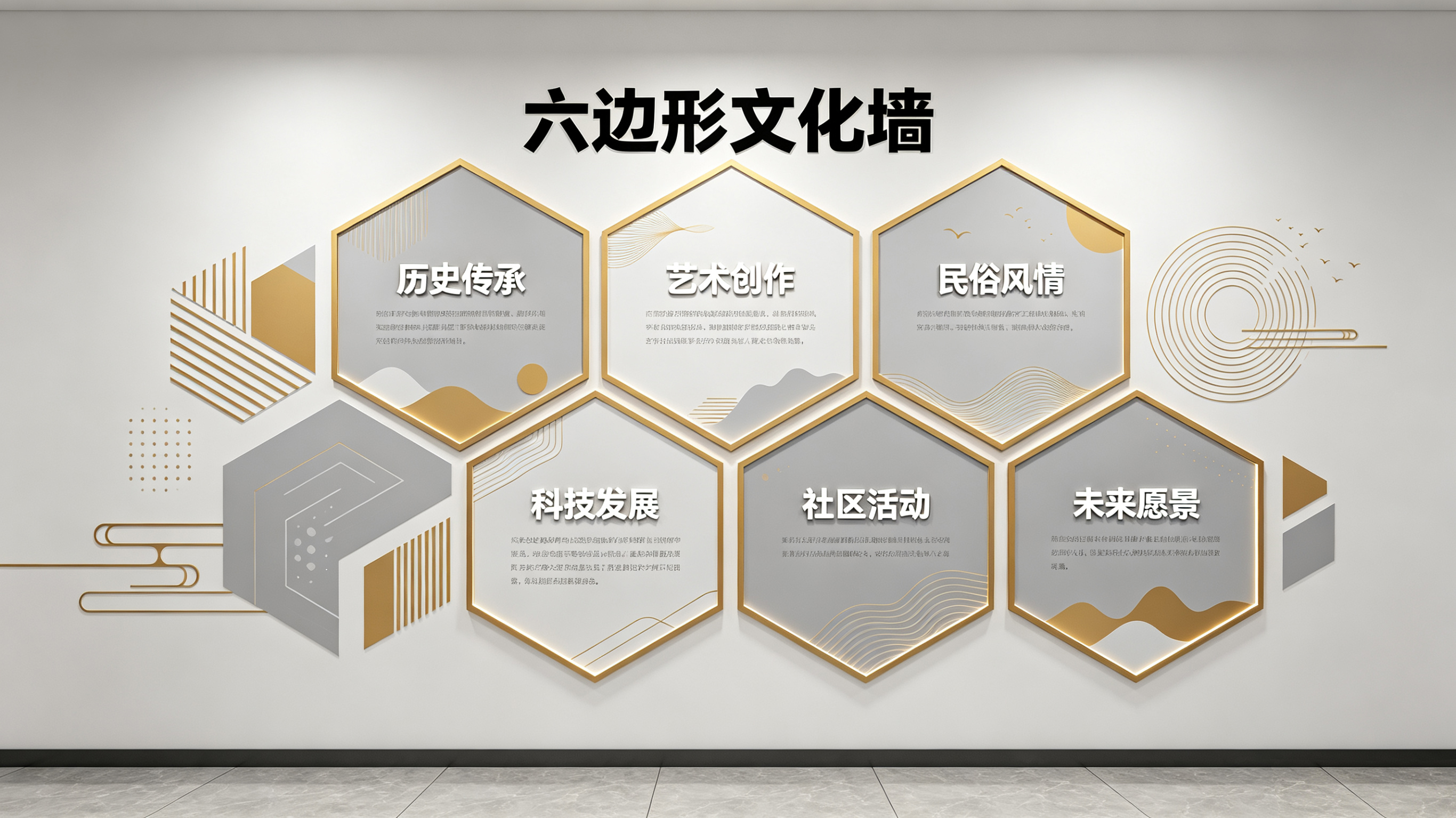 藤县企业文化墙 | 六边形信息美学